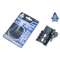 UTG MAT032263 Tri-Rail 3-Slot Angle Mount with Integrated Picatinny QuickDetach Mount Black